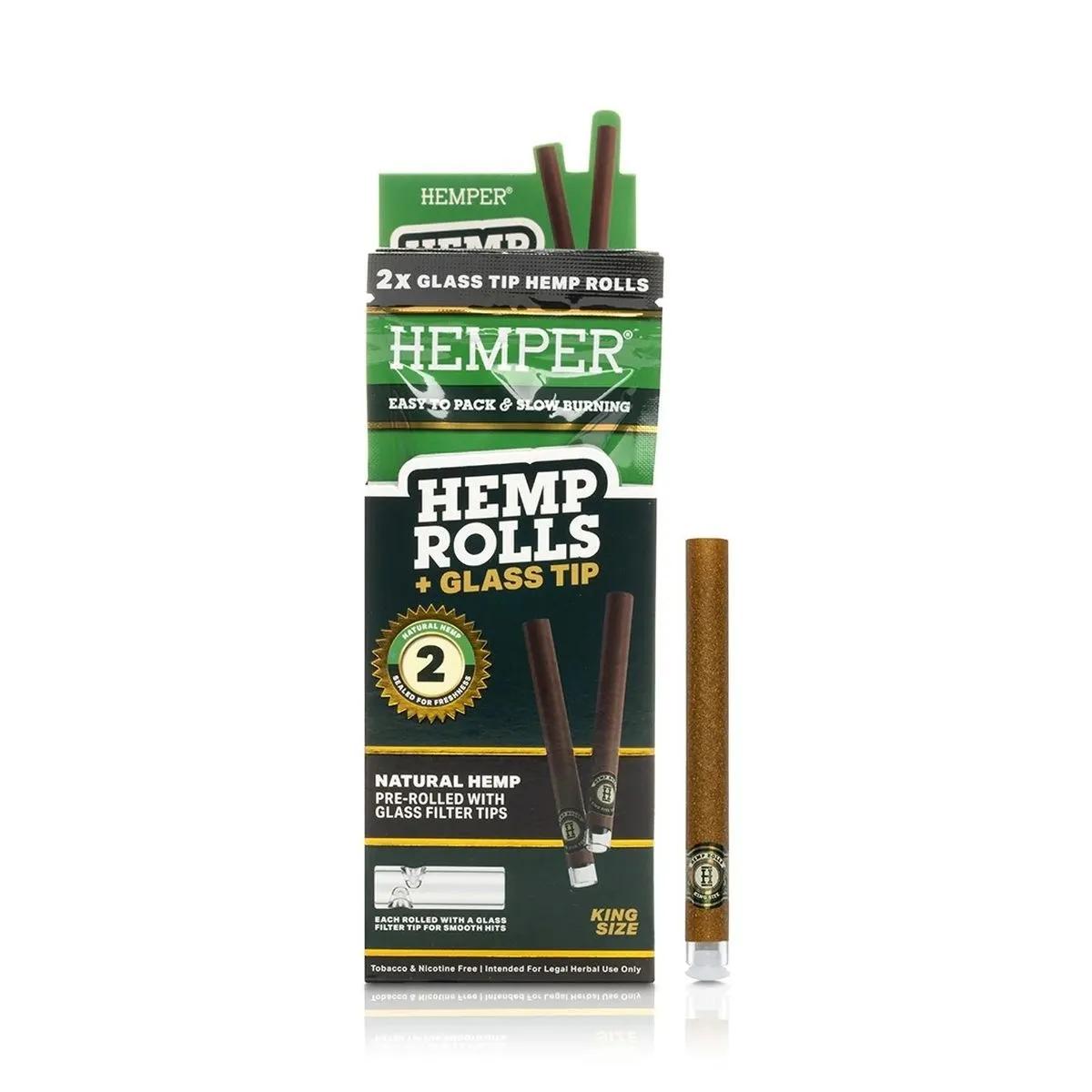 King Size Rolls + Glass Tip 2PK