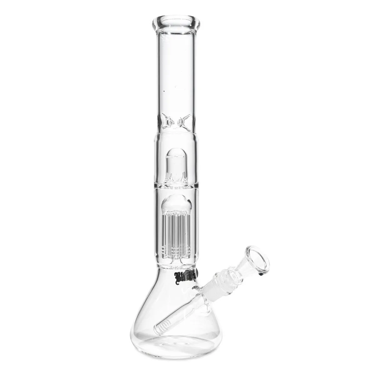 Black Leaf Glass Percolator Icebong with Dome Diffusor