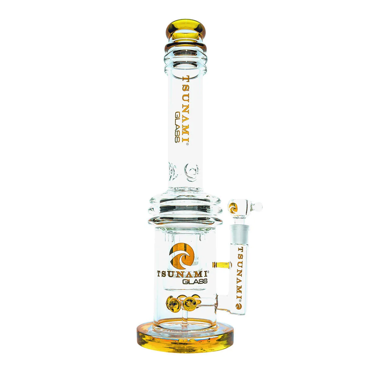 Button Double Honeycomb Perc Bong 16'' (Tsunami Glass) — image 2