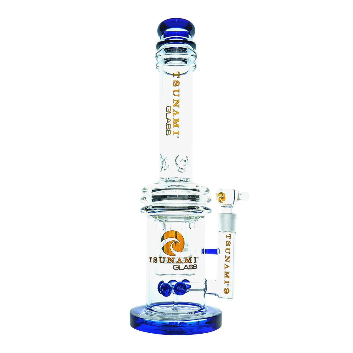 Button Double Honeycomb Perc Bong 16'' (Tsunami Glass) — image 4