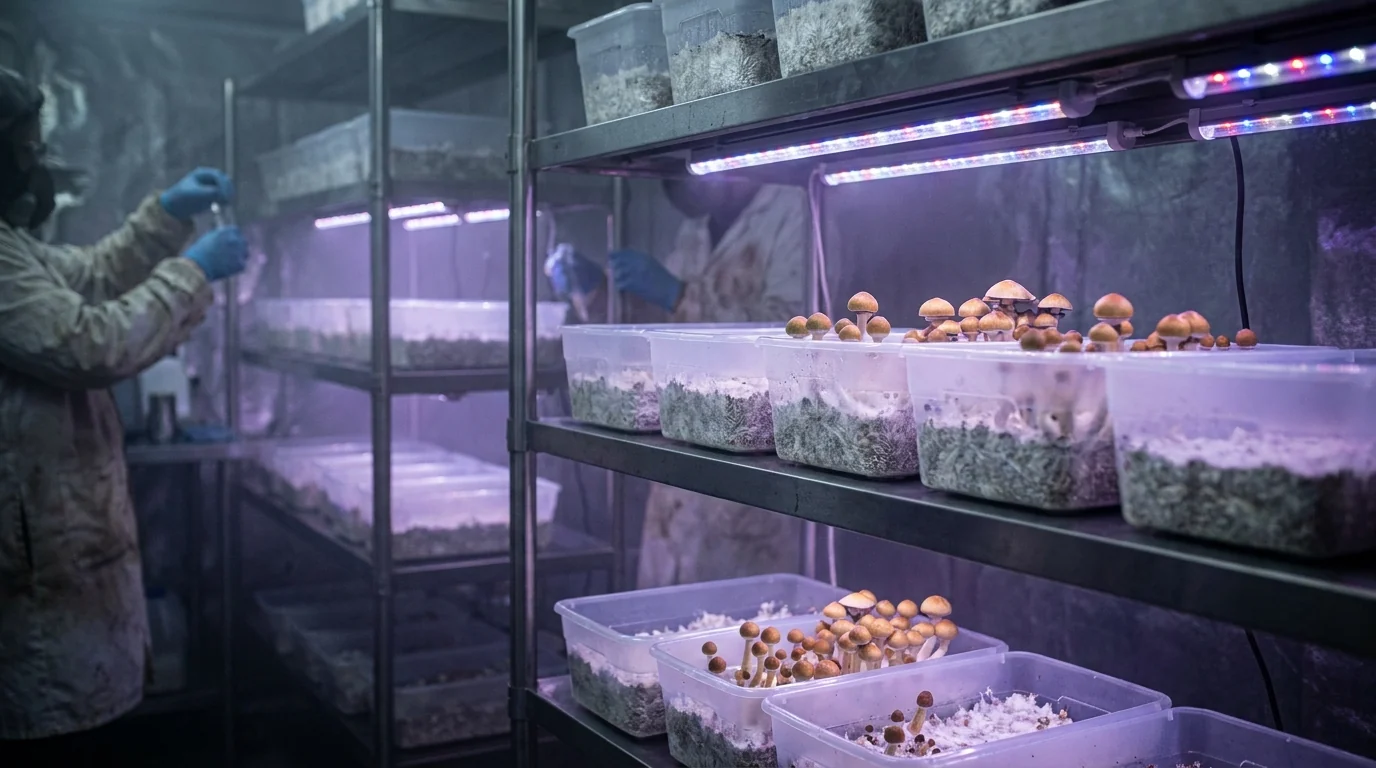 AZARIUS · The clandestine grow room where Golden Teacher rules