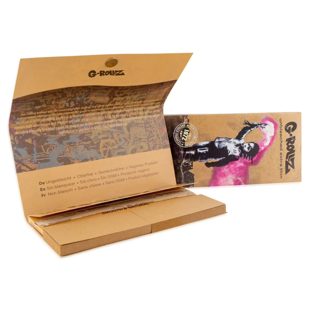 G-Rollz Unbleached Rolling Papers + Tips & Tray — image 3