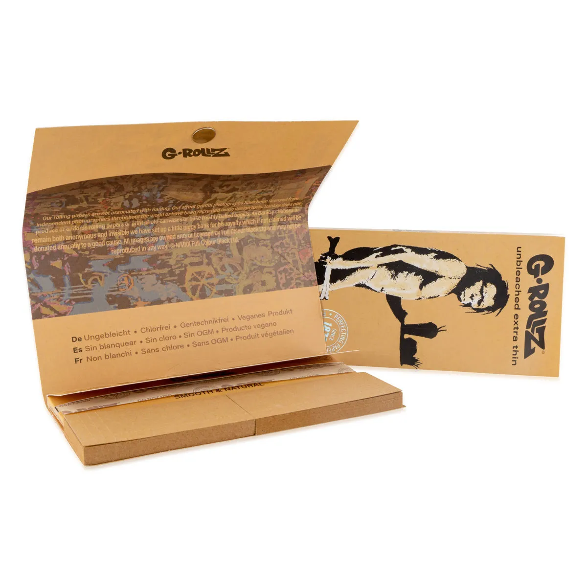 G-Rollz Unbleached Rolling Papers + Tips & Tray — image 4