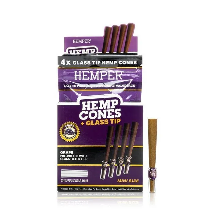 Hemp Cones 1¼ + Glass Tip 4PK — image 2