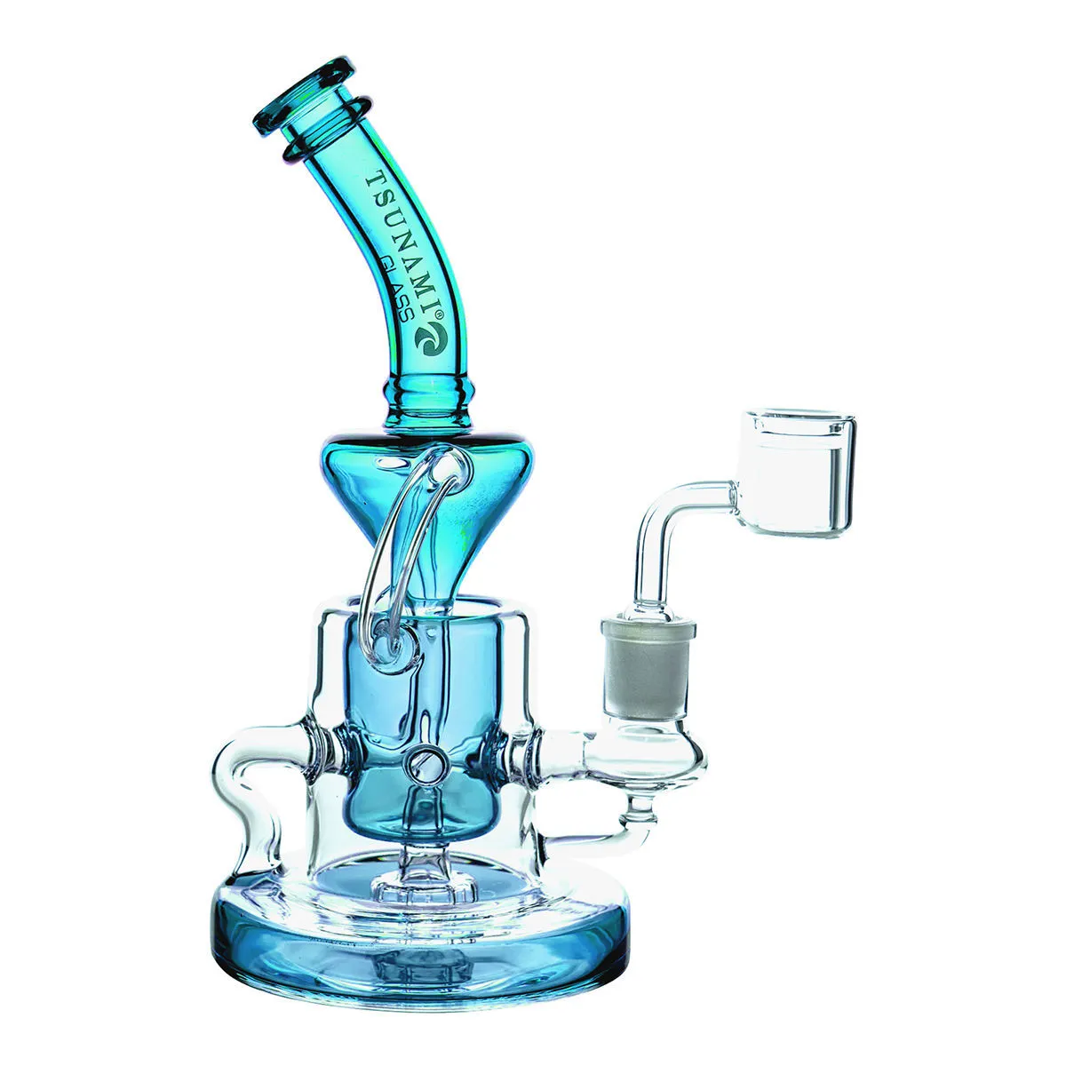 Shower Head Recycler Dab Rig 9″ (Tsunami Glass) — image 2