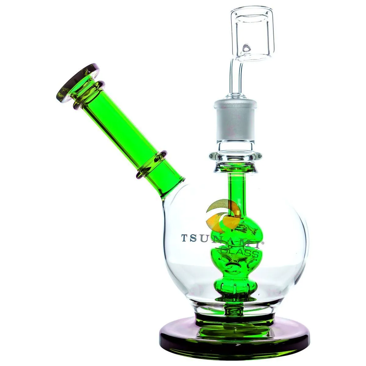 Shower Head Side Neck Dome Dab Rig 8″ (Tsunami Glass) — image 2
